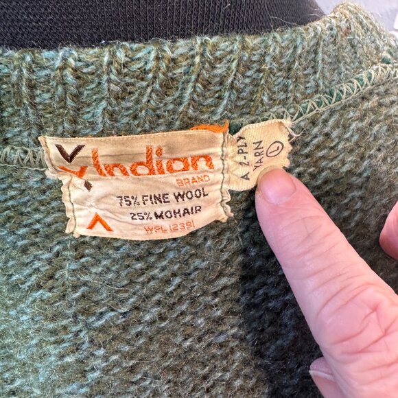 Vintage Indian Brand Size Large Wool & Mohair Womens Cardigan Sweater With Zippe - Picture 3 of 9